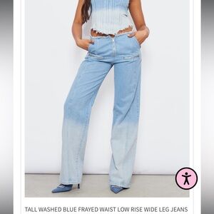 PrettyLittleThing Washed Blue Wide Leg Jeans
NWT